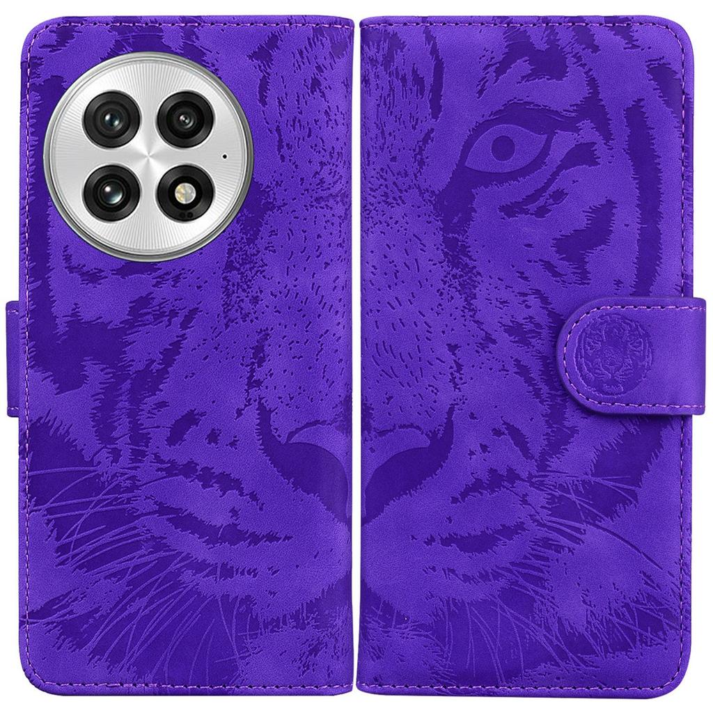 For OnePlus 13 Case Tiger Imprint Leather Wallet Phone Cover