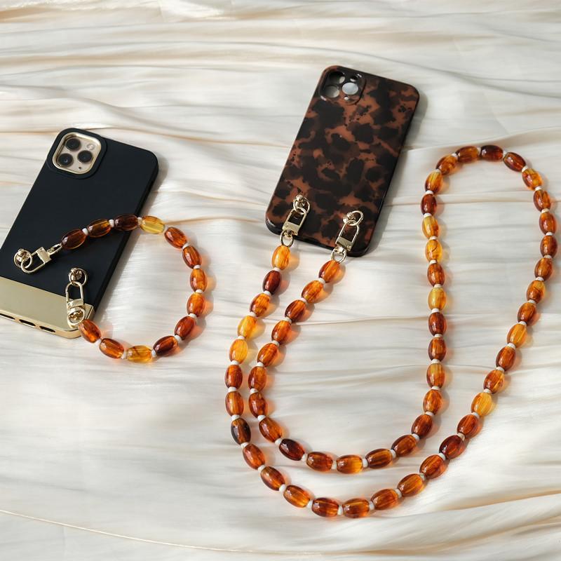 New Phone Accessory Cellphone Part Chain Anti Lost Universal Beaded Lanyard Shoulder Neck Crossbody SmartPhone Strap Case Chain