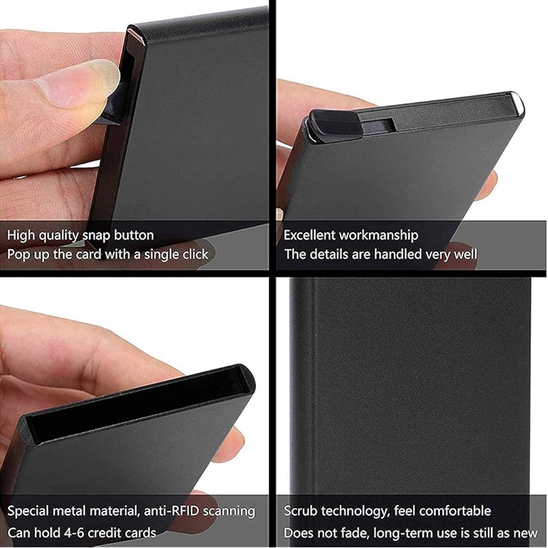Stealodeal Black RFID Blocking Aluminium Pop-Up Debit/Credit/ATM Men/Women Card Holder чёрный
