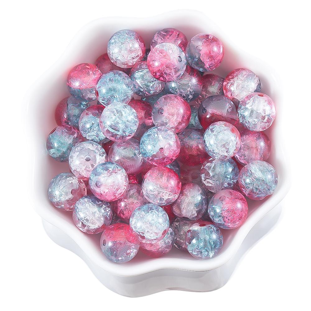 50pcs 20pcs Cracked Crystal Acrylic Burst Beads Colorful Round Loose Spacer Bead Jewelry Making DIY Bracelet Necklace Findings