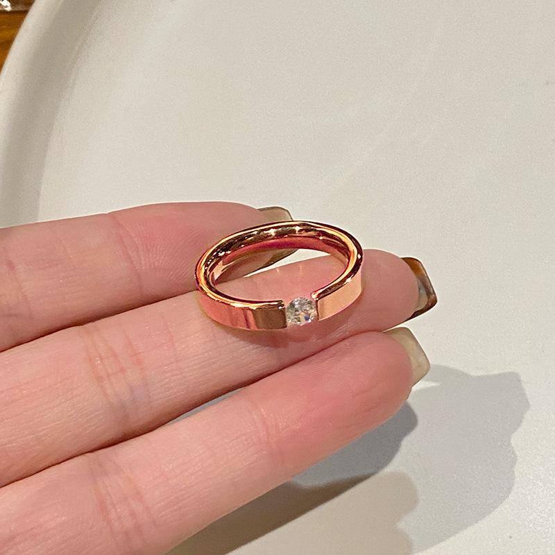 Edelstahlringe Für Frauen Minimalistischer Farbiger Zirkonring Herren Mode Verlobung Hochzeit Schmuck Geschenke Anillos 8