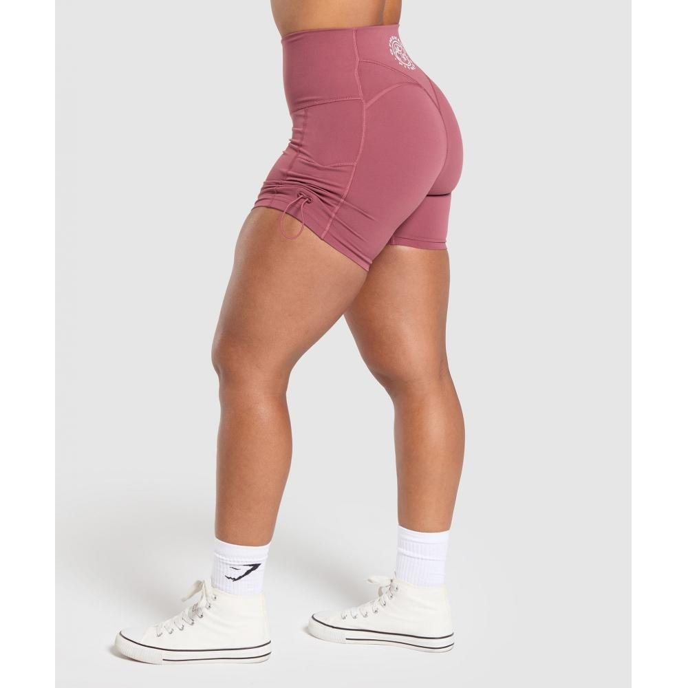 Gymshark Legacy Logo Tight Shorts Washed Berry Pink B7a4g Kcps
