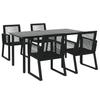 Vidaxl 5-Częściowy Zestaw Mebli Ogrodowych, Czarny, Rattan Pvc