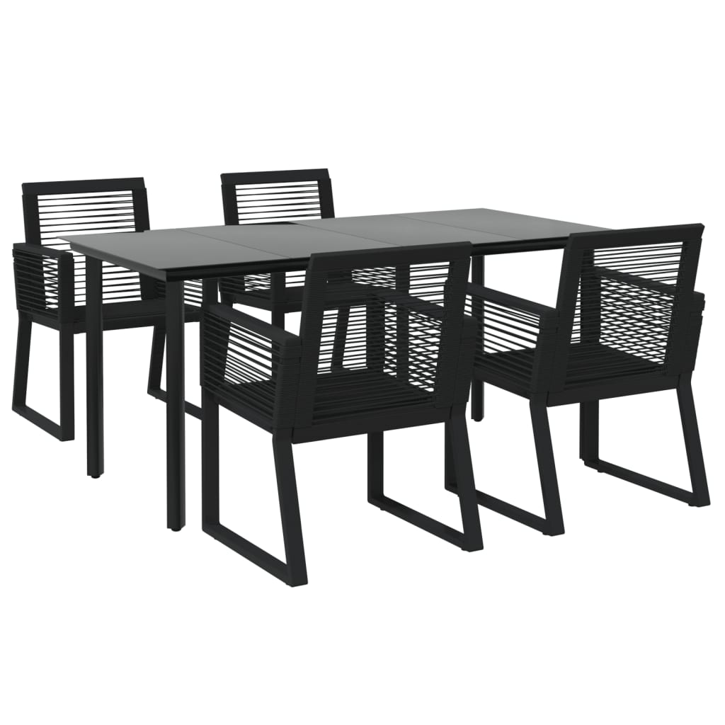 Vidaxl 5-Częściowy Zestaw Mebli Ogrodowych, Czarny, Rattan Pvc