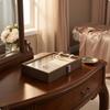 Jewelry Display Box WoodGrain Storage Metal Clasp Beige 100 Ring