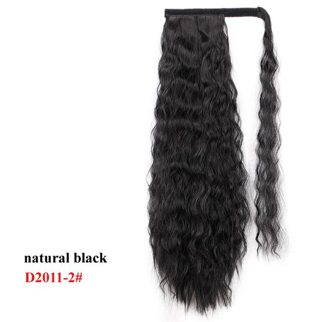 XINRAN Verlängerung für Damen, synthetisches Wrap-Around-Magic-Paste-Yaki-Pferdeschwanz-Corn-Wave-Clip-in-Haarteil