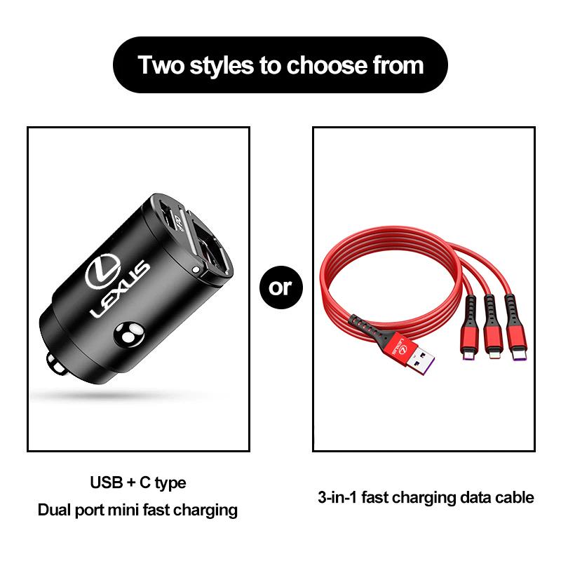 EAV3 2026 Hot Interior Stickers 100W USB Type C Data Line Car Fast Charger/Auto Cigarette Lighter Convert Plug For Lexus RX300 IS200