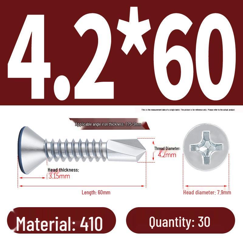 Phillips Flat Head Blue Zinc Plated Stainless Steel Self-Drilling & Self-Tapping Screws M3.9-M5.5