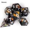7 Pcs Black White Number Sharp Edge Resin Dice Polyhedral Dice Suitable for Role-Playing RPG    Board Game