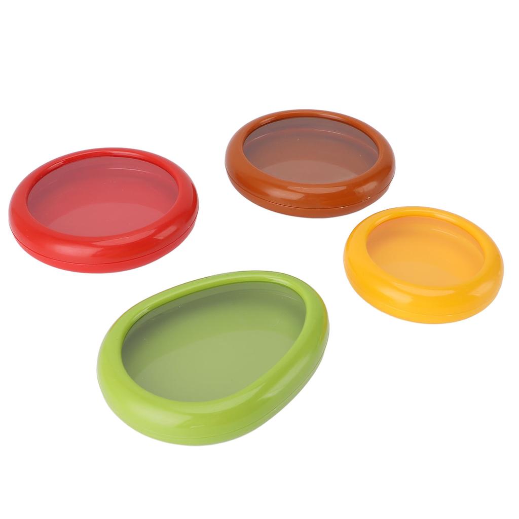 4PCS Fruit Storage Container Space Saving ABS Silicone Film Multifunctional Veggie Sealed Box for
