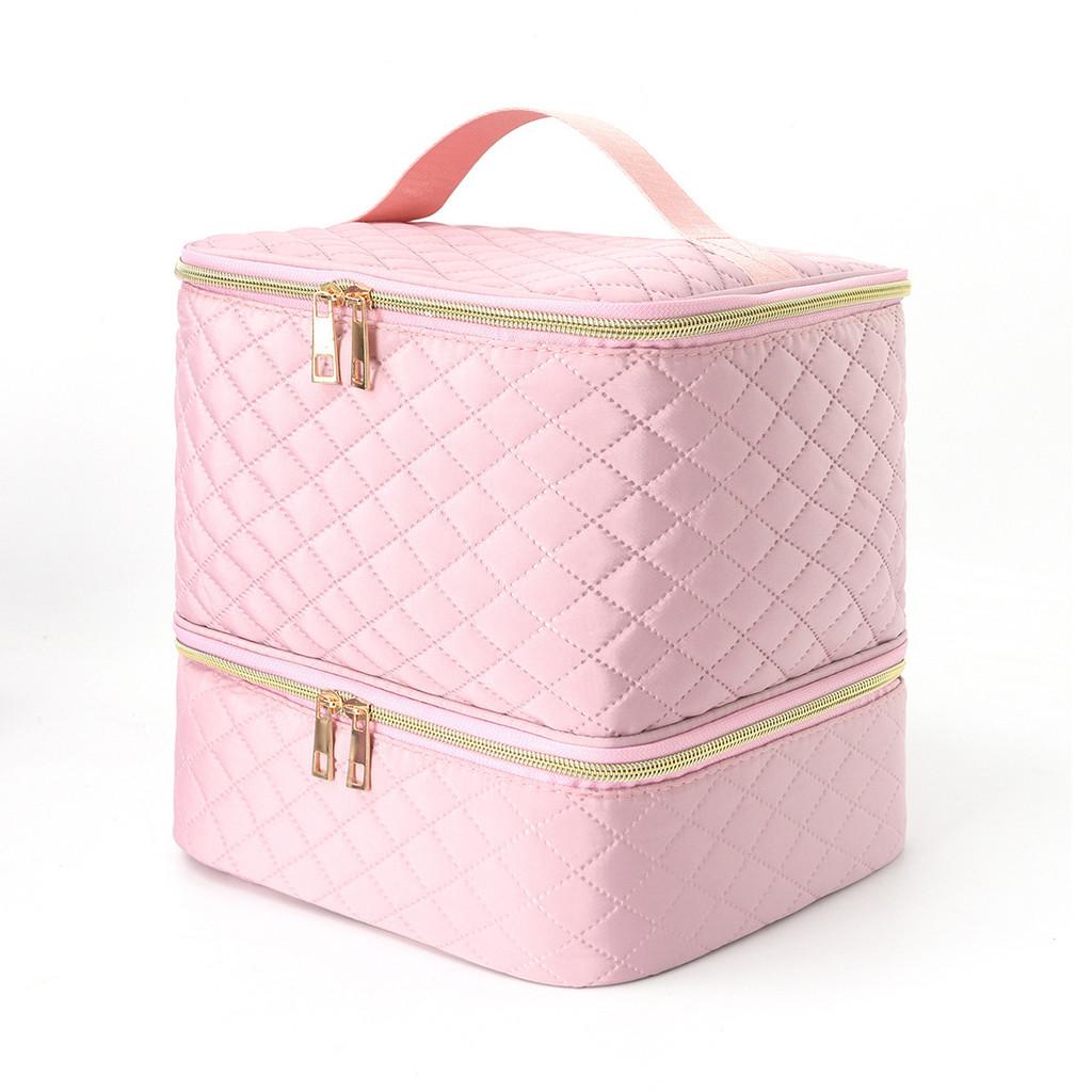 Modern Minimalist Double Layer Large Capacity Makeup Organizer For Travel And Home Use