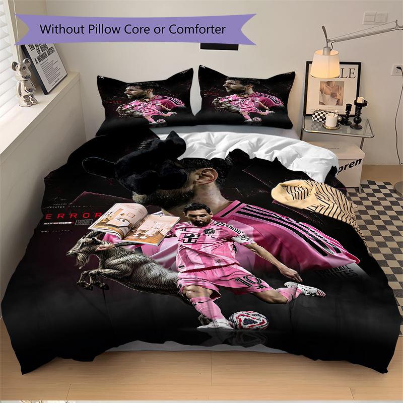 3Pcs Leo Messi'S Iconic Skills Bedding Sets For All Sizes New 3D Printed Bed Cover Comforter Duvet Cover Pillowcase Bedroom Decoration