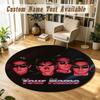 Round Rug Custom NameArctic Monkeys Pattern Non Slip Carpet Home Floor Decor