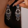 Oval Tassel Earrings Light Luxury Palace Style High-end Earrings for Women
