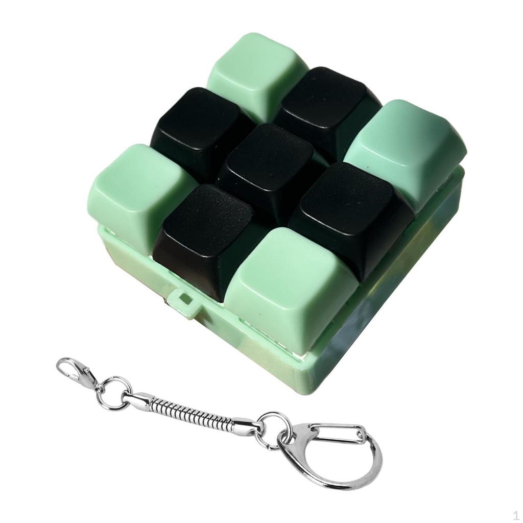 9 Keys Mechanical Keyboard Keychain Portable Lightweight Novelty Gift Creative Home Toy