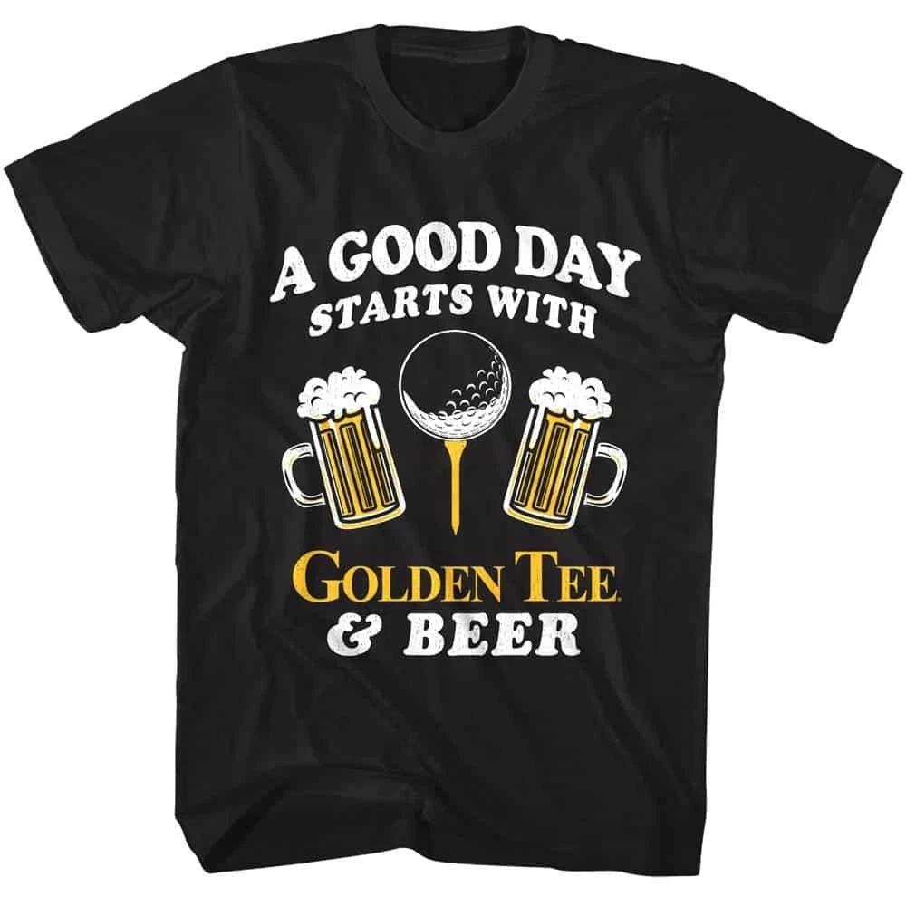 Golden Tee Good Day with Beer Men s T Shirt S