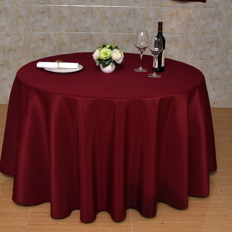 Advertising Exhibition Tablecloth Tablecloth Round Table Skirt Skirt Plain Weave Solid Color Zhu Wenwei Gauze Material Round Tablecloth