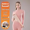 Bonas Women's Wool Silk Fleece-Lined Seamless Long Johns Set