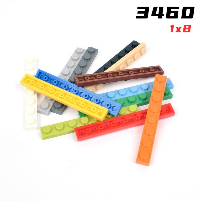 Rainbow Pig MOC Particles 3460 Plate 1 x 8 Brick Parts Building Blocks Particle DIY Kids Brain Game Assmble Toy Birthday Gift