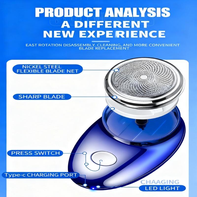 Pocket Size Electric Men Shaver Wet Dry Trimmer Shaving Machine Portable Detachable Washable Head Beard Razors Enduring