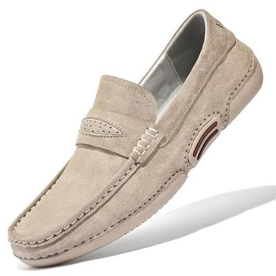 Taglie forti Scarpe da uomo in vera pelle Mocassini Scarpe casual in pelle scamosciata di mucca Uomo Mocassini comodi Scarpe basse da uomo