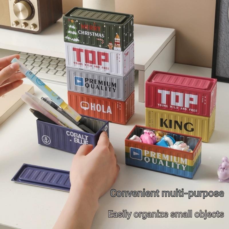 Iron Storage Box Retro Industrial Style Metal Miniature Container Model Decorative Storage Box Creative Model Display Piece