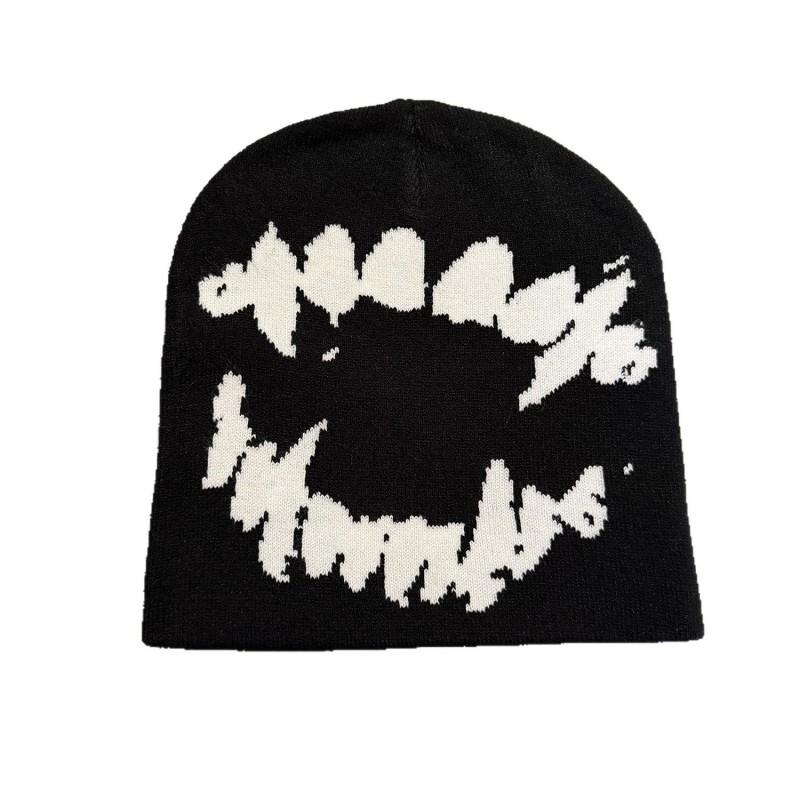 Funny Knit Beanie Men Women Halloween Party Teeth Venom Design Warm Winter Hat