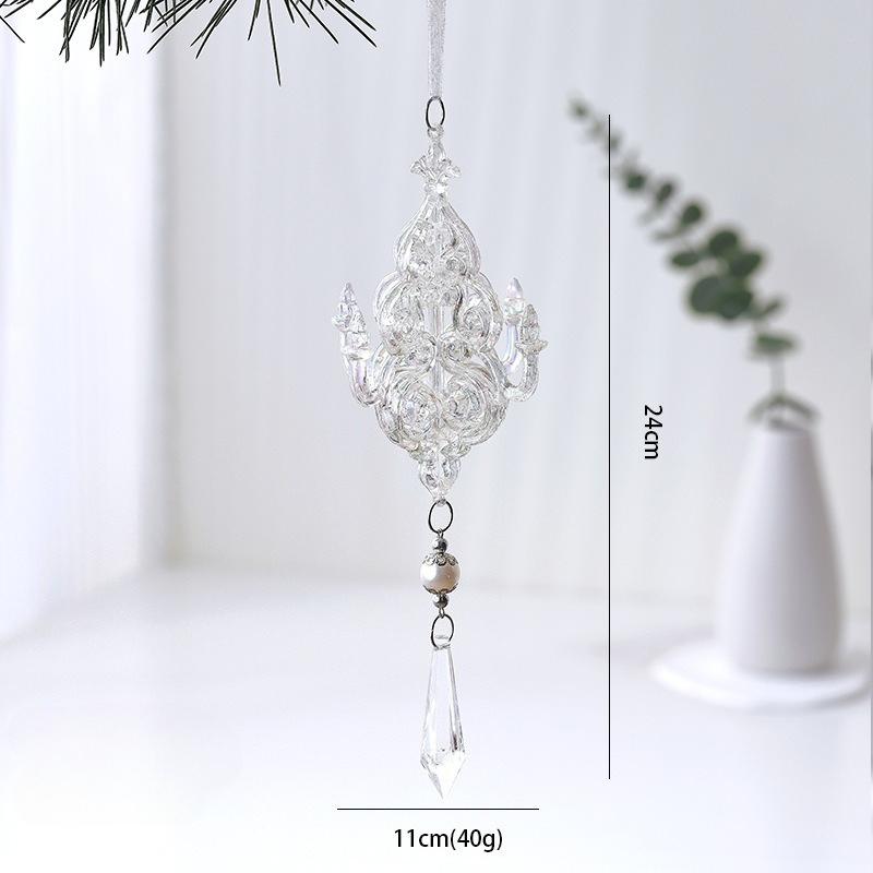 Transparent Colorful Christmas Pendant Acrylic Crystal Pendant Christmas Decorations Drop Ornaments Festive/Party Supplies
