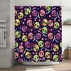 Retro Skull Design Shower Curtain Set with Bright Colors Great for Bathroom Decor!