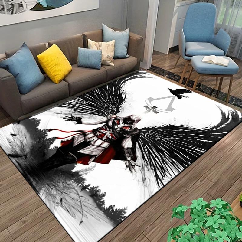 15 velikostí koberec s motivem Assassin's Creed pro obývací pokoj, koupelnová předložka, kreativní rohožka, koberec do ložnice alfombra