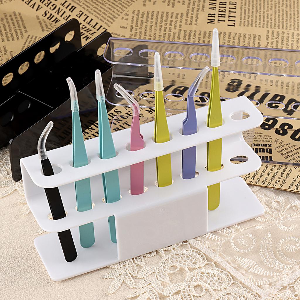 Tweezer Display Stand Durable Eyelash Extension Tools Storage Holder Tweezers Scraper Shears Organize Rack 8 Holes