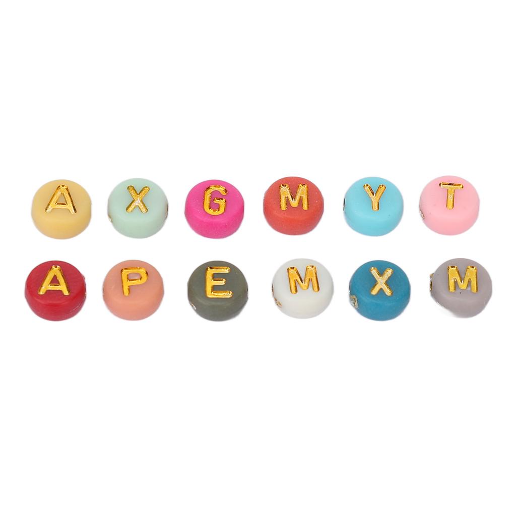 1200Pcs Acrylic Letter Beads Smoother Comfortable Edges Round Colored Beard Beads for DIY Bracelet