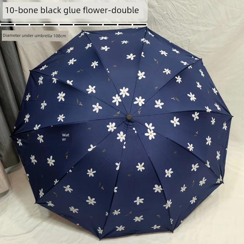 12-Rib Extra-Large Umbrella, Dual-Purpose for Sun and Rain, Sunshade Umbrella for Men and Women, Manual Reinforced Folding Sun Protection Umbrella