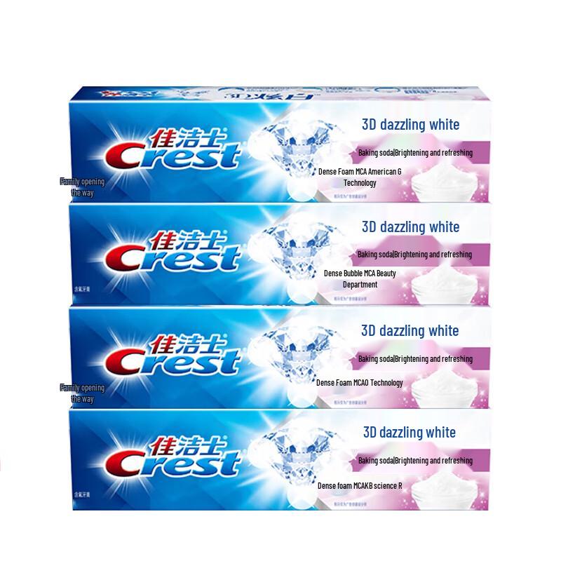 Crest 3D White Baking Soda Toothpaste, 4 x 170g Pack
