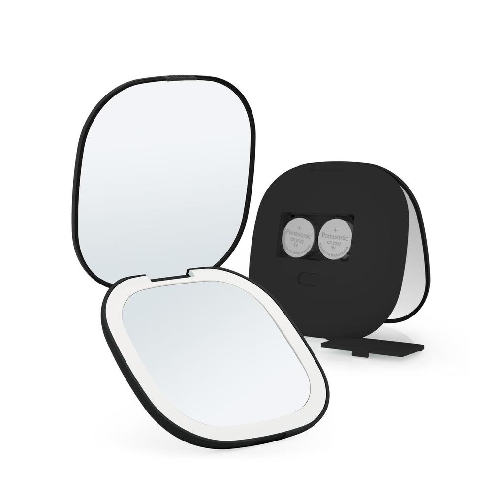 Portable LED Makeup Mirror with 5x Magnification - Compact, Handheld Beauty Light