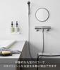 Yamazaki Magnetic Bathroom Resin Tower Easy Bathroom 10172 Mirror, Round, 23cm, Black, W23.2×D1.4×H23.2cm, Series, Anti-fog, Resin, Durable,