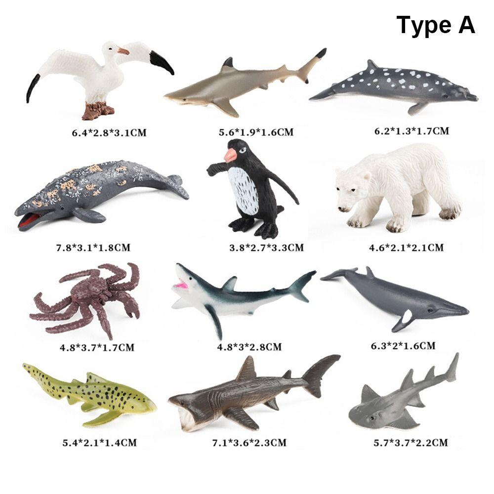 12pcs Mini Insects Simulation Ocean Animal Figurine Dog Cat Wild Animal Model  Kids Toys