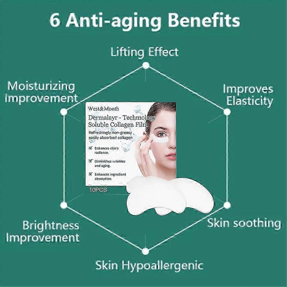 Highprime Collagen Film Collagen Soluble Patches Film Anti-Aging Eye Mask Wrinkles Remover Moisturizing Face Lifting