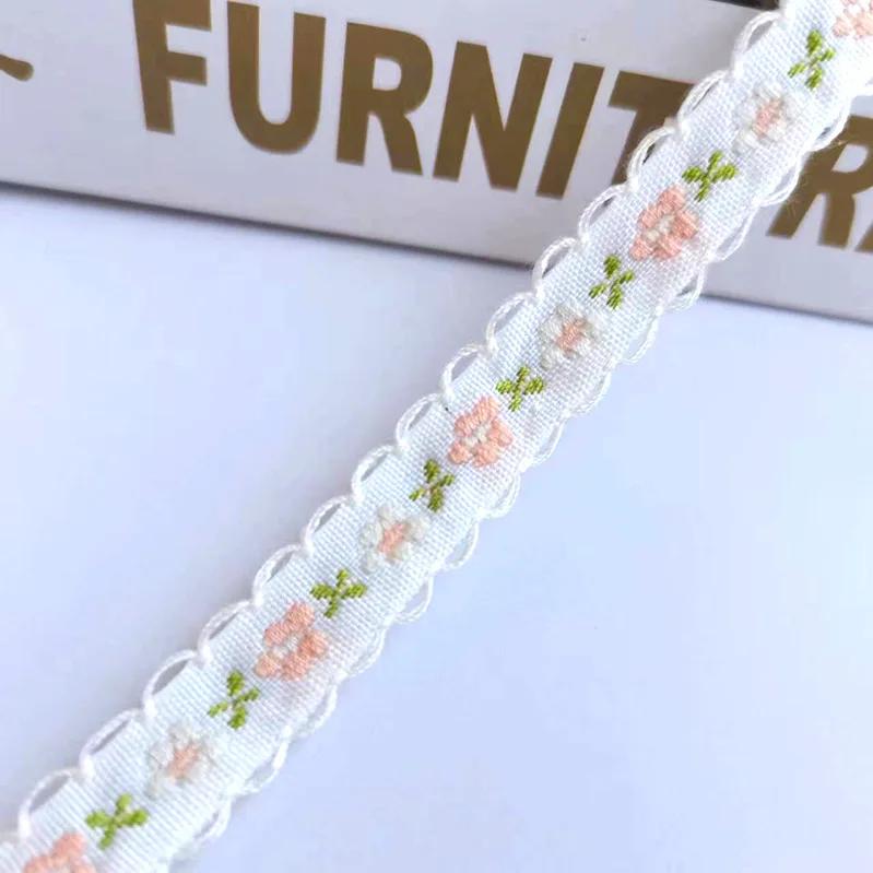 1cm Wide 22yard Ethnic Embroidery Lace Trim Countryside Style Ethnic Woven Ribbon Decoration Small Floral Clothing Accessory
