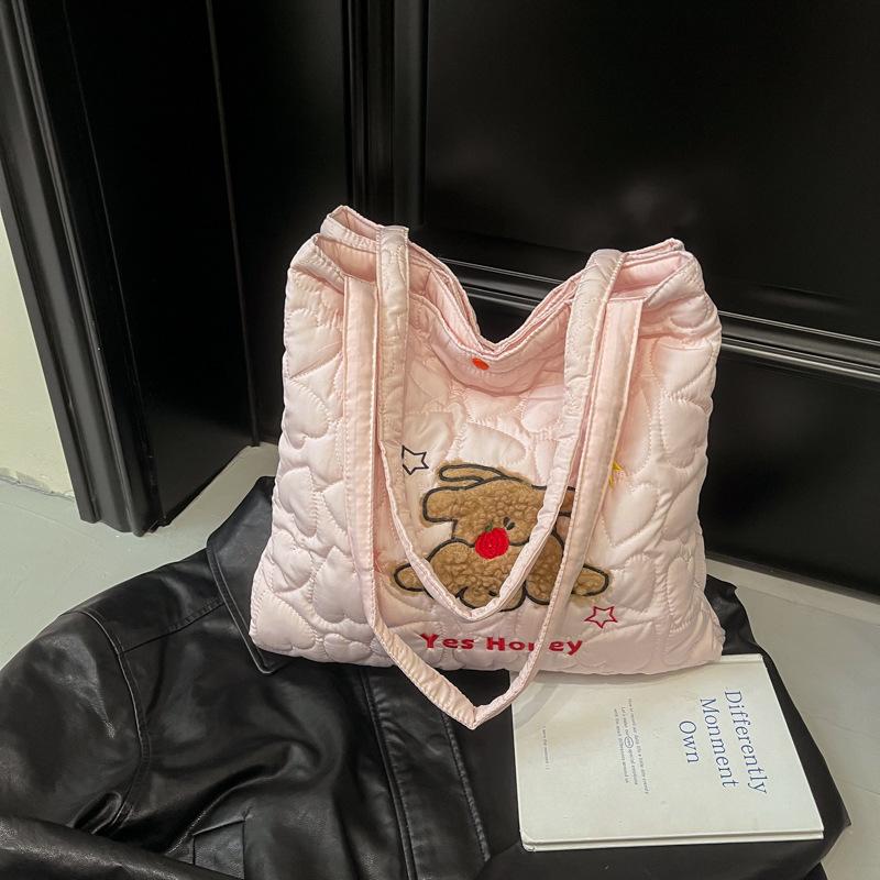 Girl Tote Bag Women's New Large-capacity Shoulder Bag Cartoon Puppy Commuter Bag