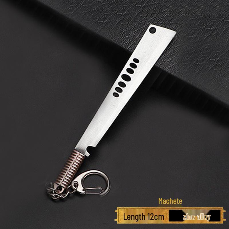 PUBG Peace Elite Chicken Dinner Anime Keychain Alloy Model Gun Toy Pendant