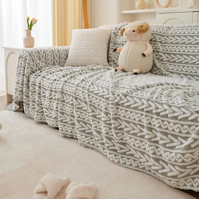 Moderne Jacquard Samt Sofa Überwurfdecke 5-Sitzer Fleece Warm Sofa Handtuch Decke Sessel Couch Überzug Für Kinder Haustiere Katzen