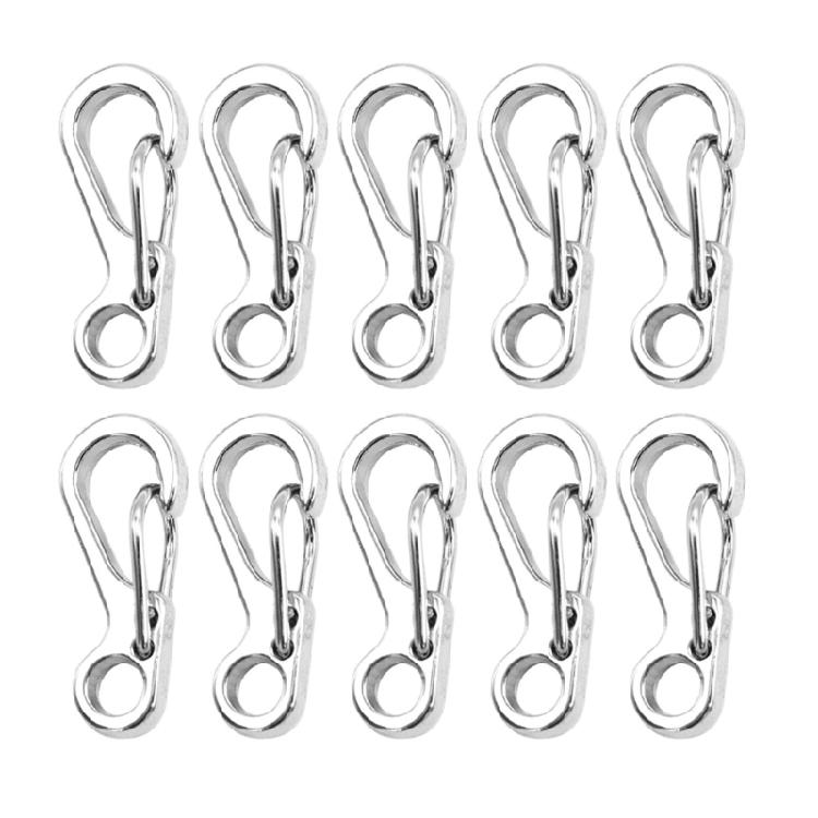 10Pcs Aluminum Alloys Keychain Carabiner Clasp Spring Snap Keyring Hook Backpacks Attachments Hook Hiking Accessory