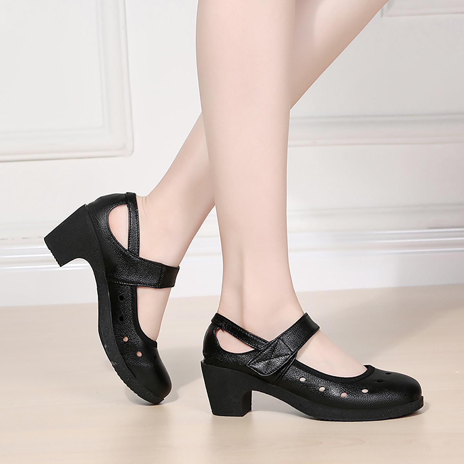 High Hills Shoes For Women Women S Summer Foreign Trade Square Dance Shoes Adult Soft Soles Dance Shoes Sandalias De TacóN 38 чёрный