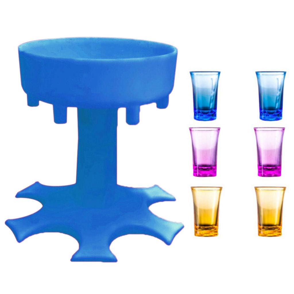 Unique 6 Shot Glass Dispenser And Carrier With Biodegradable Holder For Events
