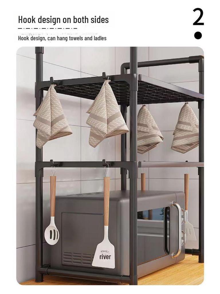 Mehrschichtiges Küchenregal für die Arbeitsplatte zur Aufbewahrung von Mikrowelle und Backofen