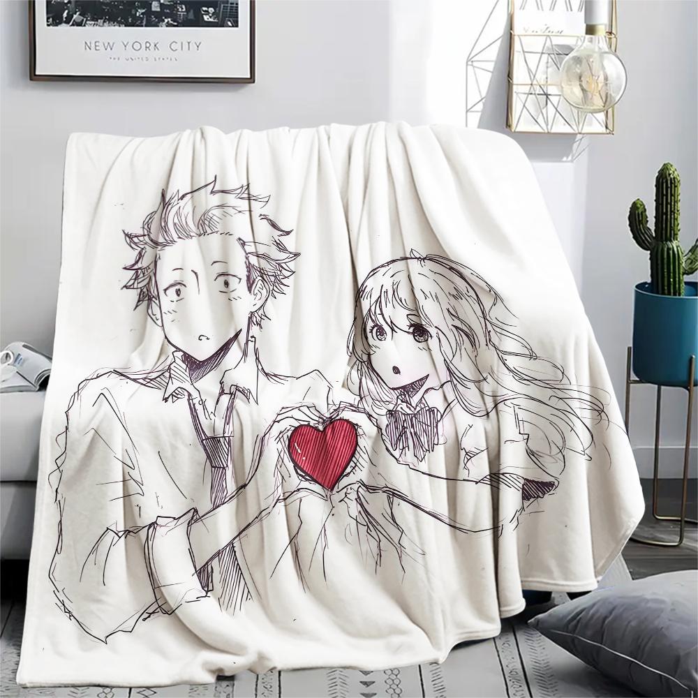 1PC A Silent Voice Print Flannel Blanket, High Quality All Seasons, Home Decor, Warmth and Comfort, Perfect for Christmas Gifts