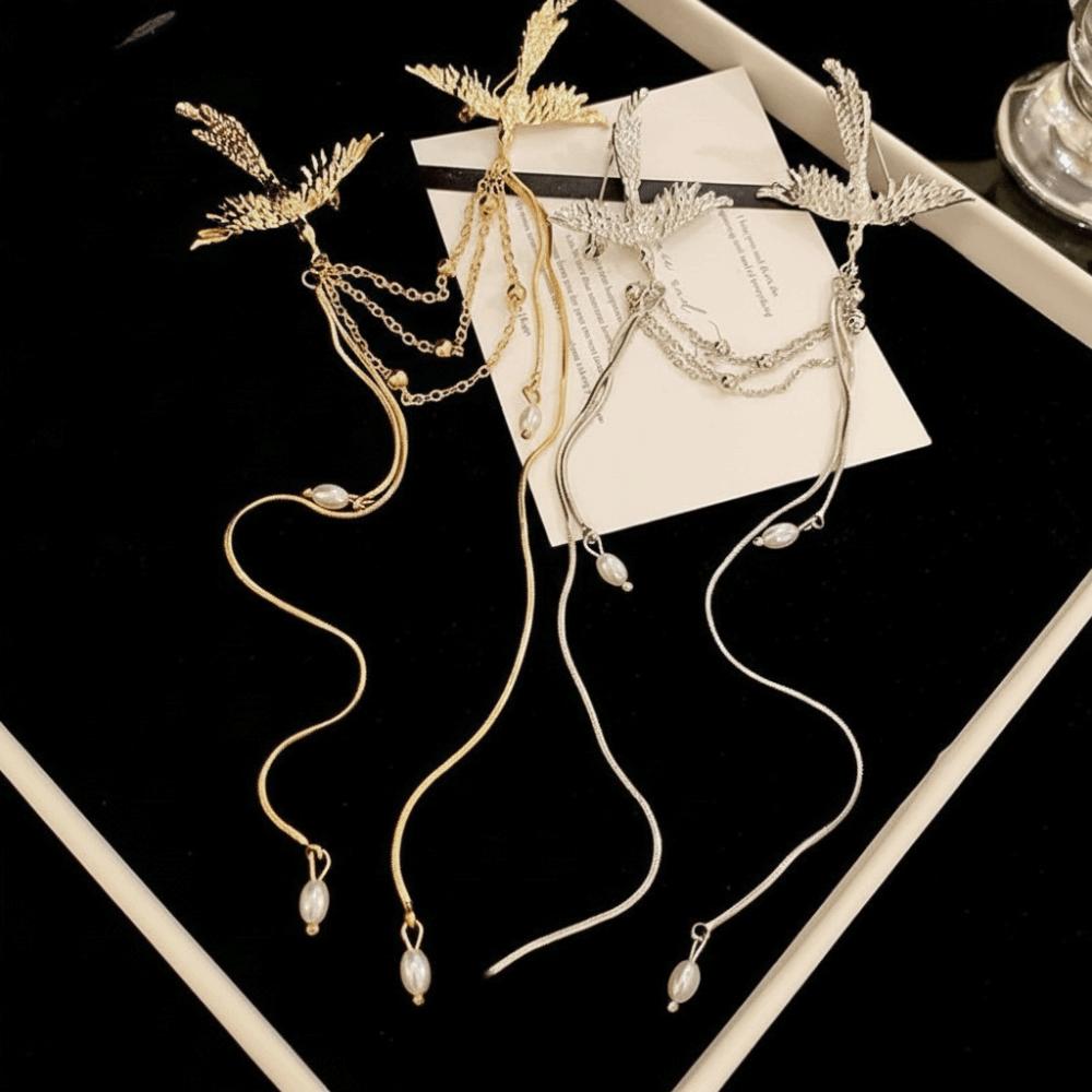 Delicate Design Fringe Brooches Long Fringe Animal Brooch Bird Lapel Pins  Women Fashion