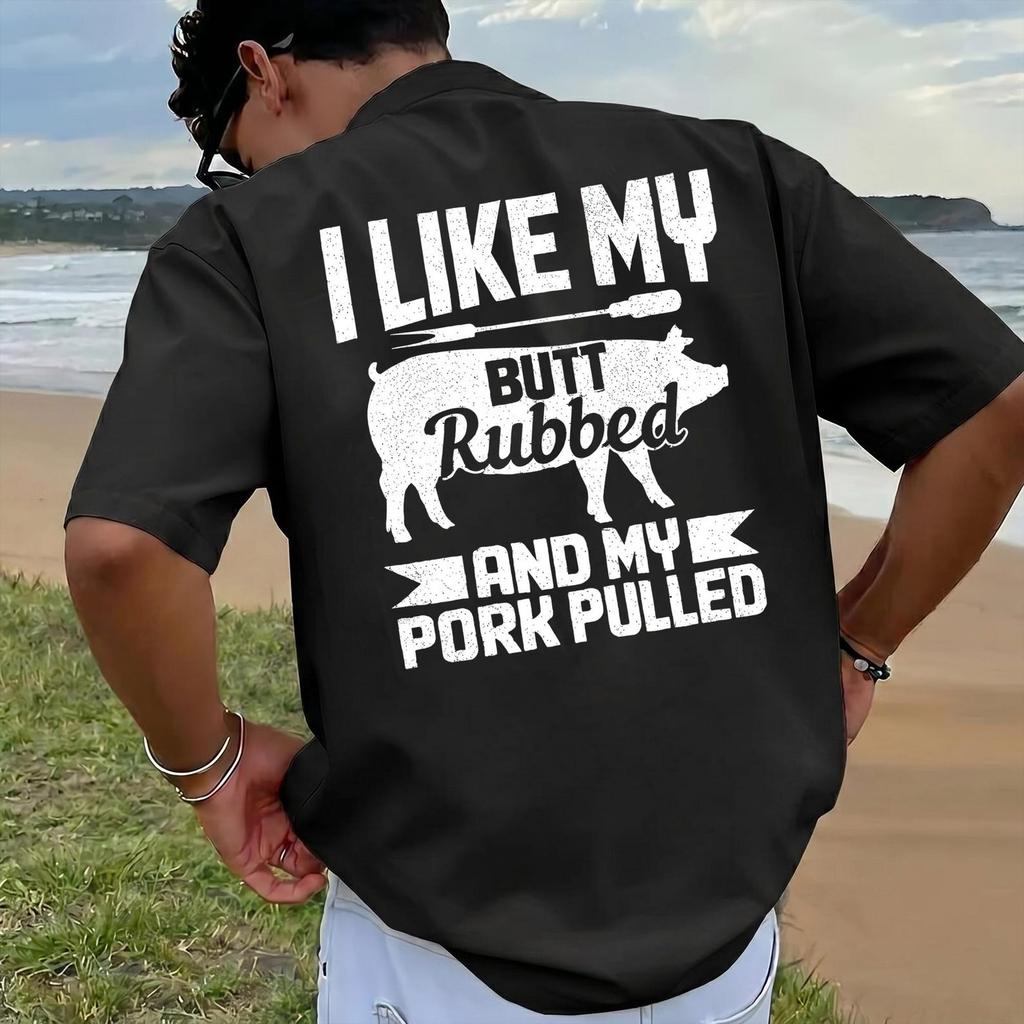I Like My Butt Rubbed And My Pork Pulled Comfort Colors Shirt, Funny BBQ Pig Tee, Grill Master Gift, Barbecue Lover Shirt