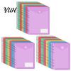 Dustproof Document Holder Clear Poly Envelope Binders Pocket Insert with Hook And Loop Closure, Plastic Project Organizer Documents File Folders Label